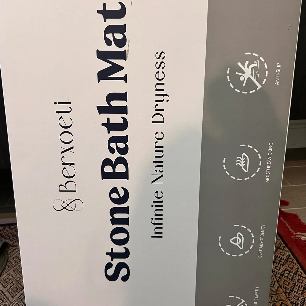 Infinity Design stone Silver Bath Mat. Highly porous, no more soggy cloth mats